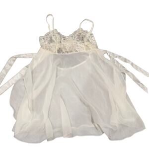 Victoria's Secret White Lace Baby Doll Bridal Lingerie Size XS